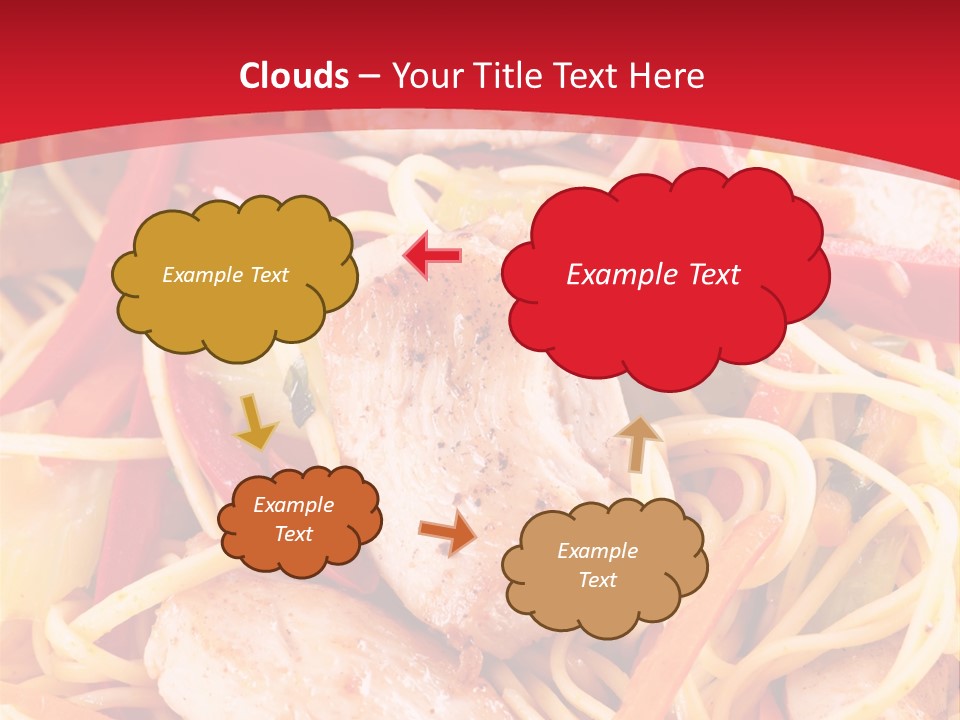 A Plate Of Food With Noodles And Meat On It PowerPoint Template