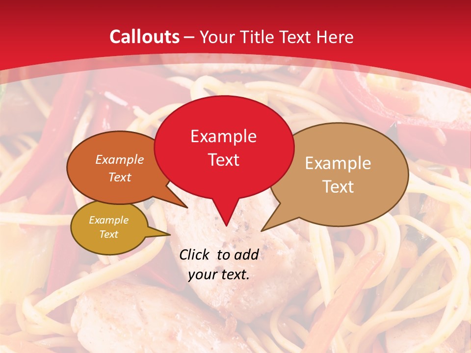 A Plate Of Food With Noodles And Meat On It PowerPoint Template