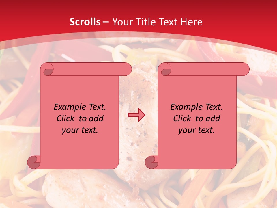 A Plate Of Food With Noodles And Meat On It PowerPoint Template