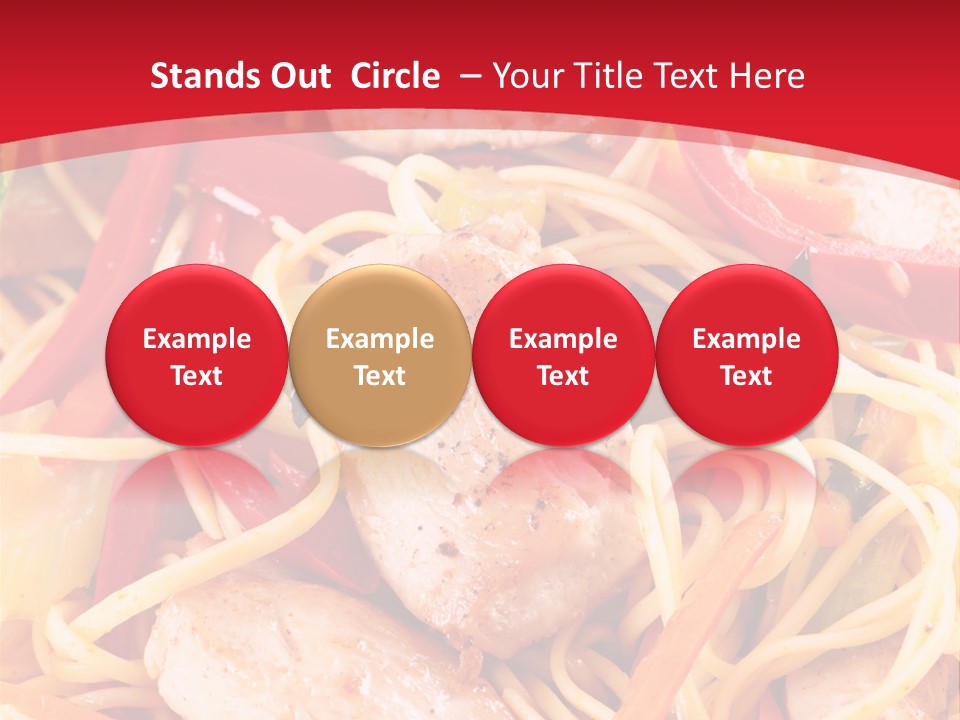 A Plate Of Food With Noodles And Meat On It PowerPoint Template