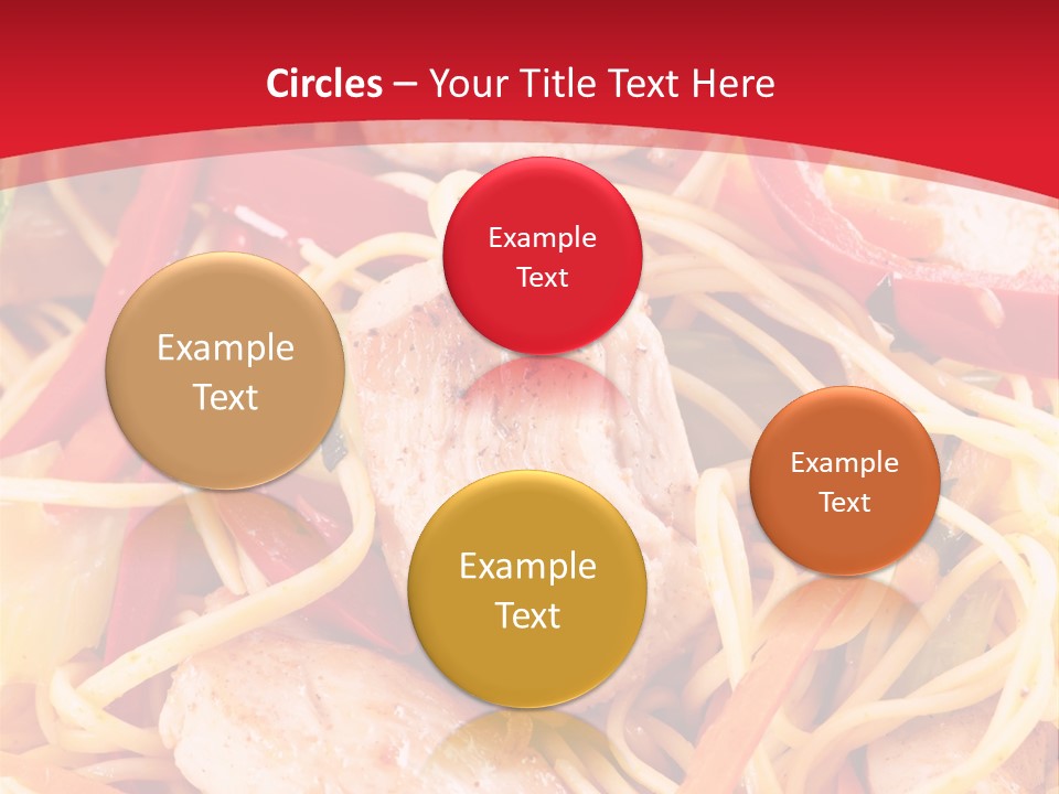 A Plate Of Food With Noodles And Meat On It PowerPoint Template