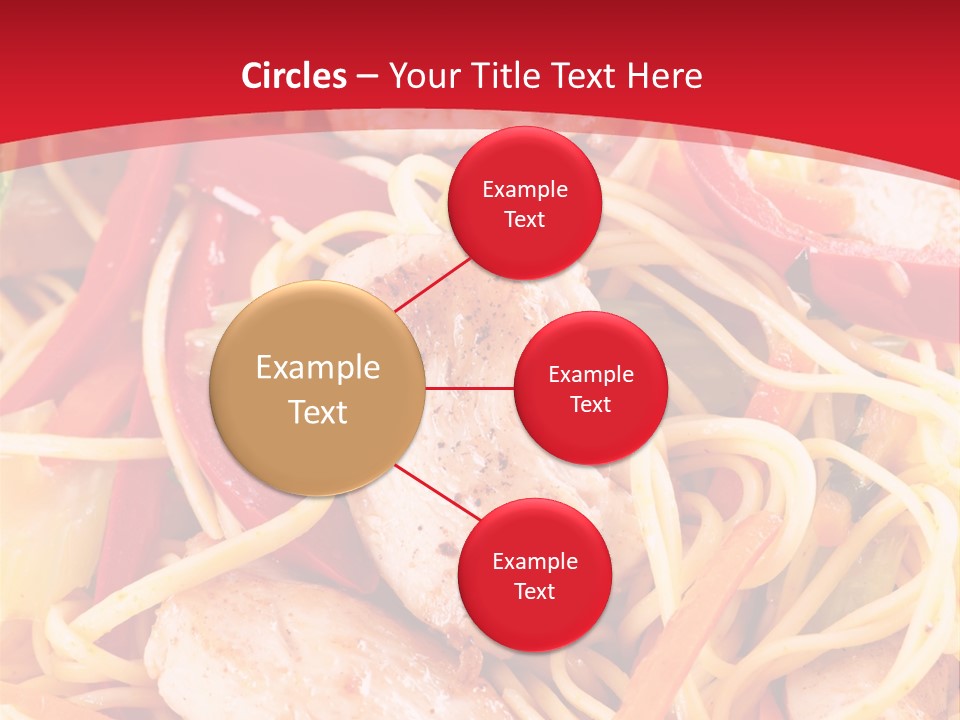 A Plate Of Food With Noodles And Meat On It PowerPoint Template