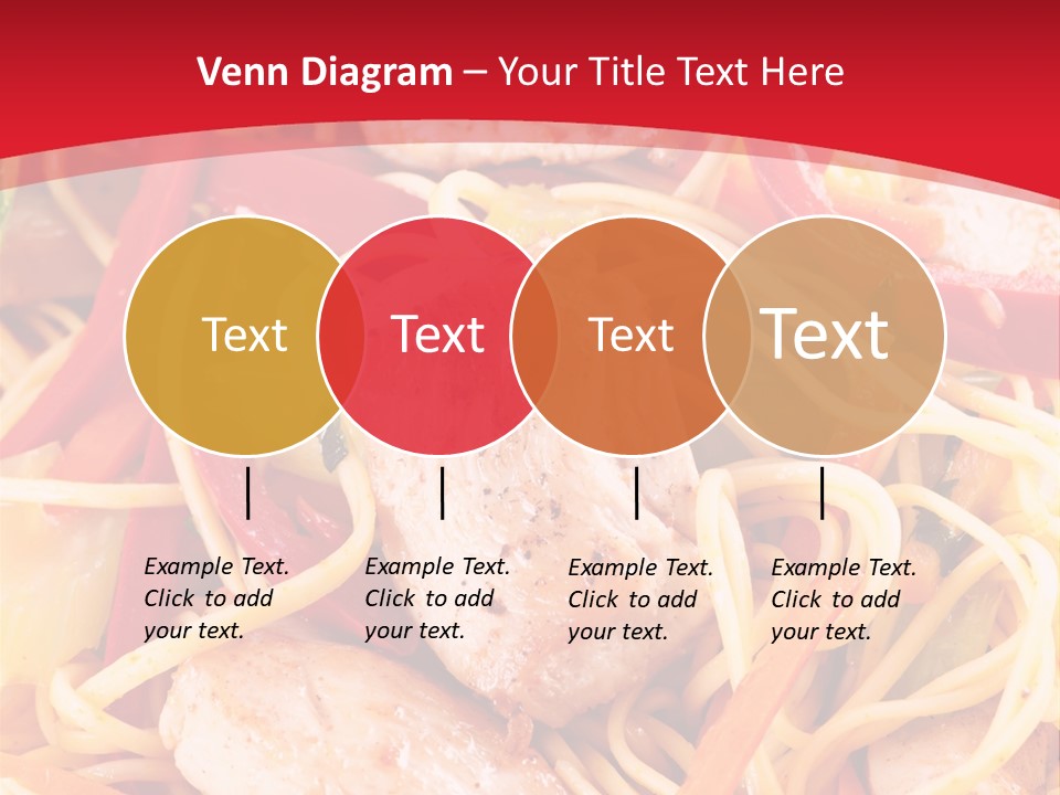 A Plate Of Food With Noodles And Meat On It PowerPoint Template