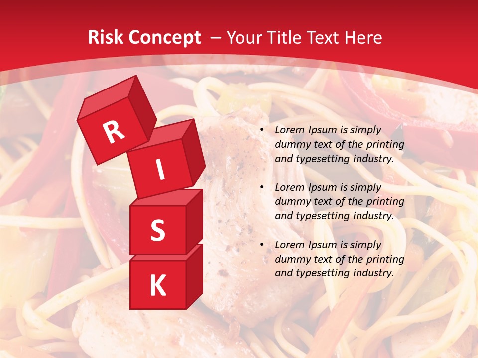 A Plate Of Food With Noodles And Meat On It PowerPoint Template