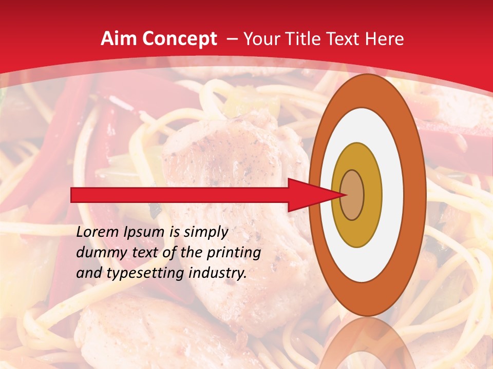 A Plate Of Food With Noodles And Meat On It PowerPoint Template