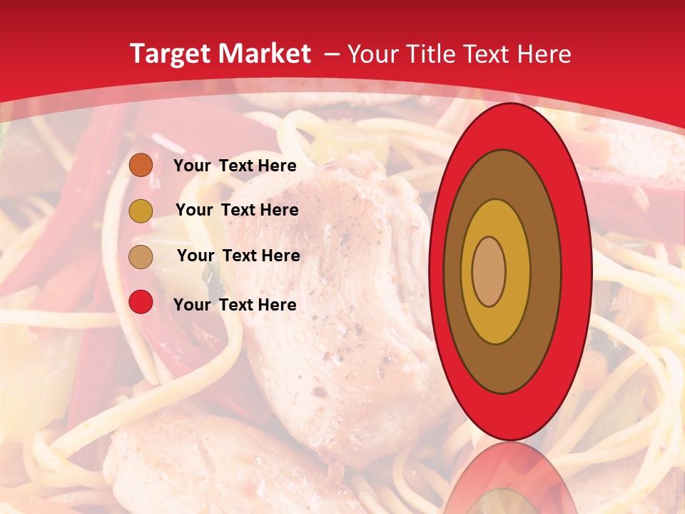 A Plate Of Food With Noodles And Meat On It PowerPoint Template