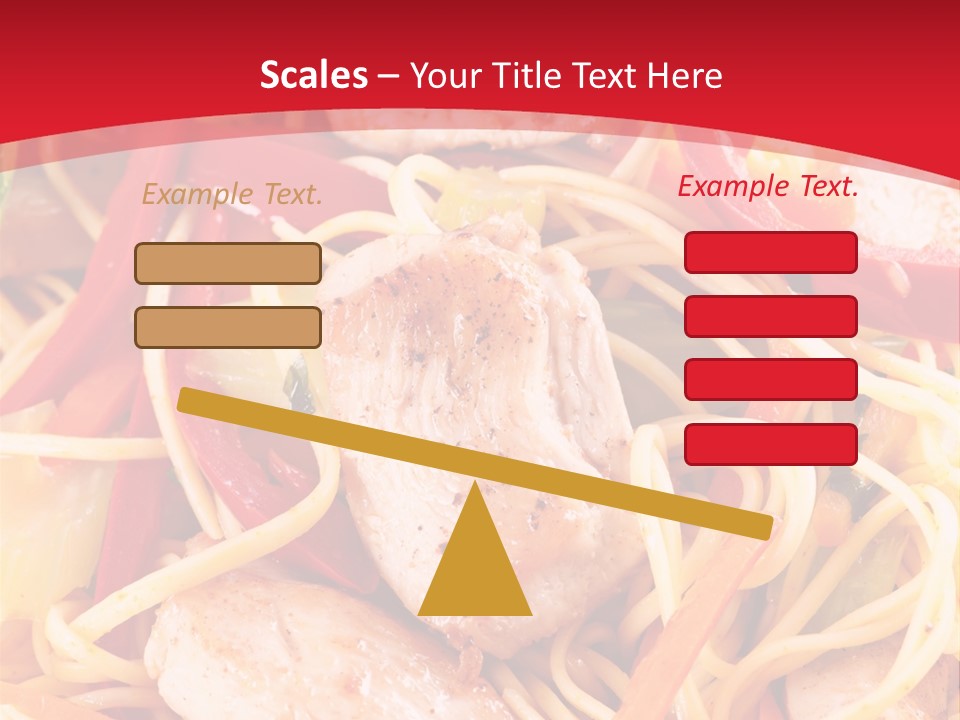A Plate Of Food With Noodles And Meat On It PowerPoint Template