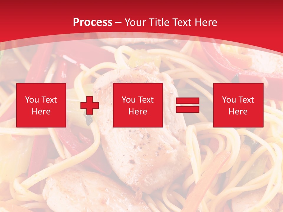 A Plate Of Food With Noodles And Meat On It PowerPoint Template