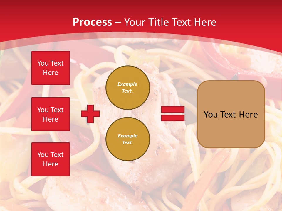 A Plate Of Food With Noodles And Meat On It PowerPoint Template