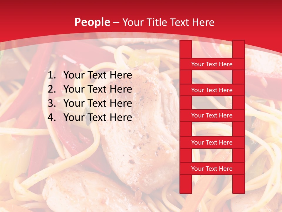 A Plate Of Food With Noodles And Meat On It PowerPoint Template
