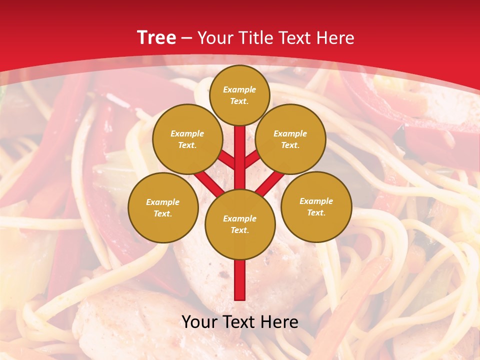 A Plate Of Food With Noodles And Meat On It PowerPoint Template