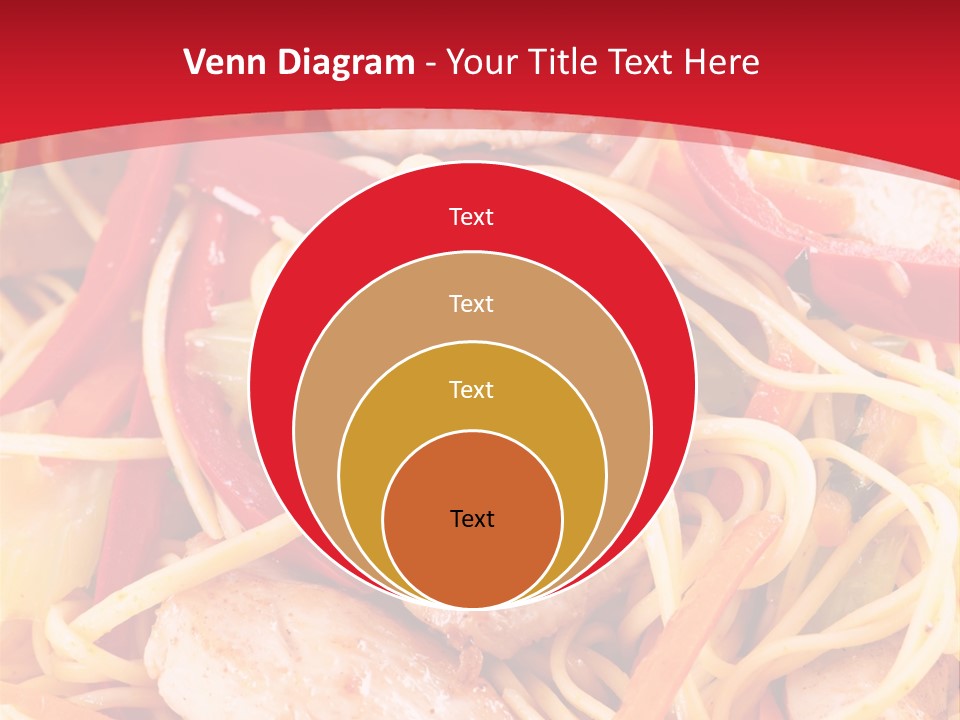 A Plate Of Food With Noodles And Meat On It PowerPoint Template
