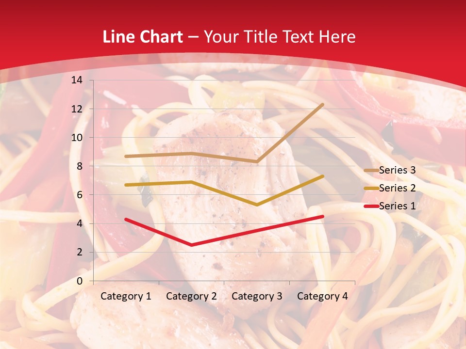 A Plate Of Food With Noodles And Meat On It PowerPoint Template