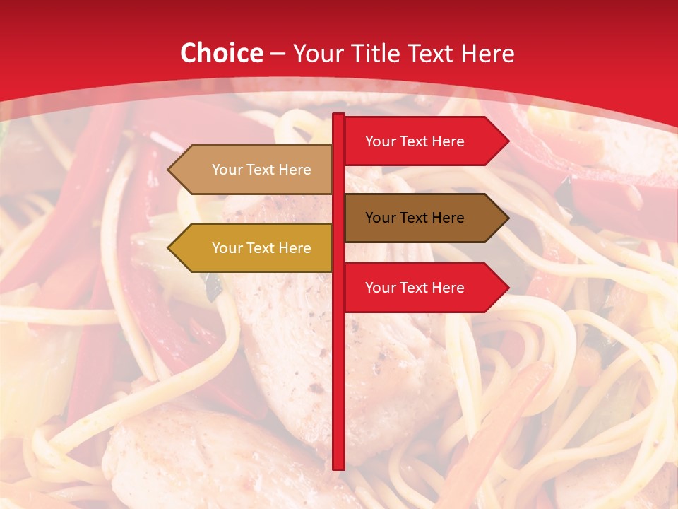 A Plate Of Food With Noodles And Meat On It PowerPoint Template