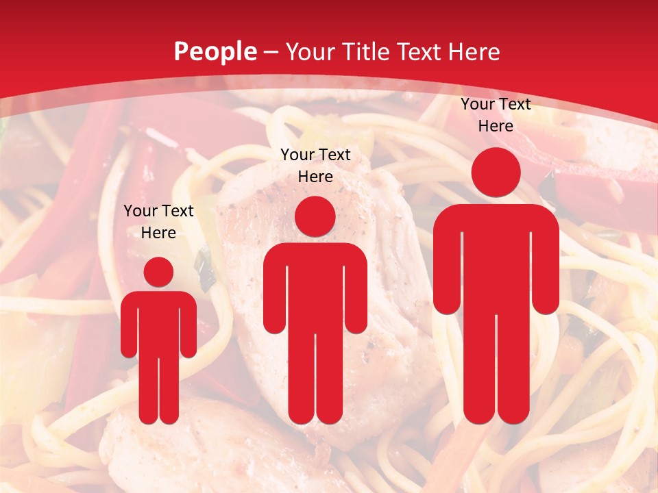 A Plate Of Food With Noodles And Meat On It PowerPoint Template