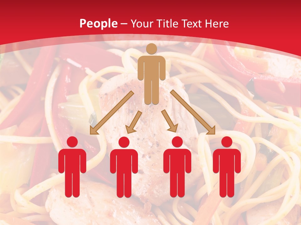 A Plate Of Food With Noodles And Meat On It PowerPoint Template