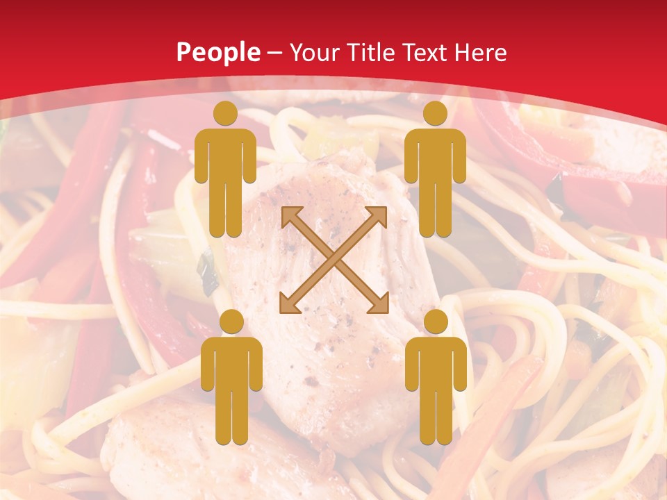 A Plate Of Food With Noodles And Meat On It PowerPoint Template