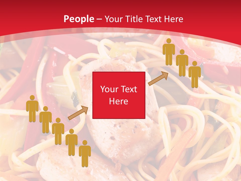 A Plate Of Food With Noodles And Meat On It PowerPoint Template