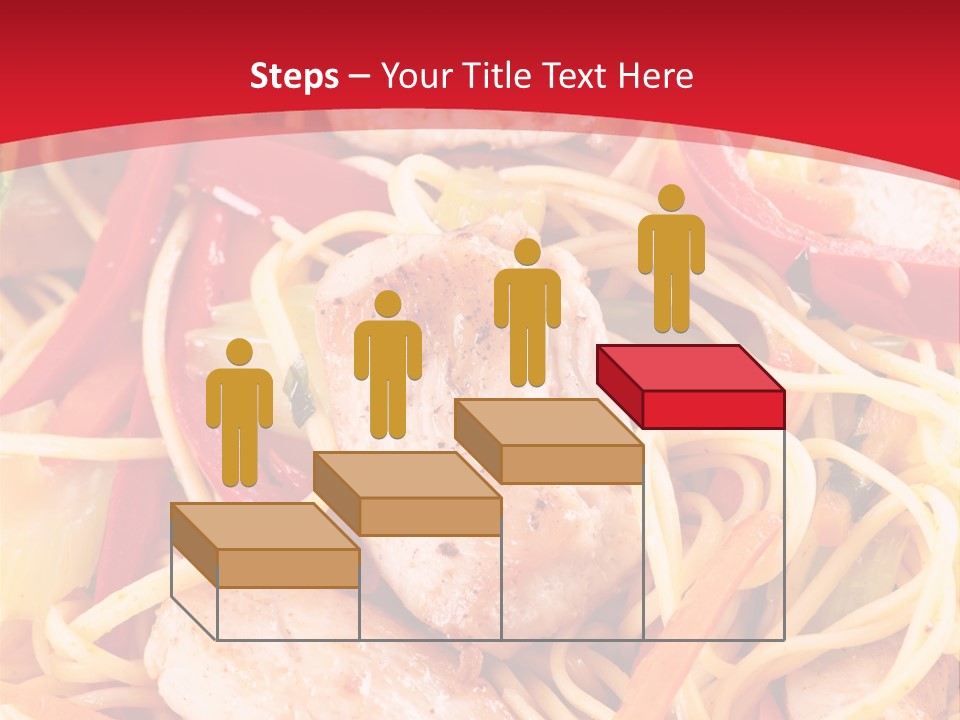 A Plate Of Food With Noodles And Meat On It PowerPoint Template