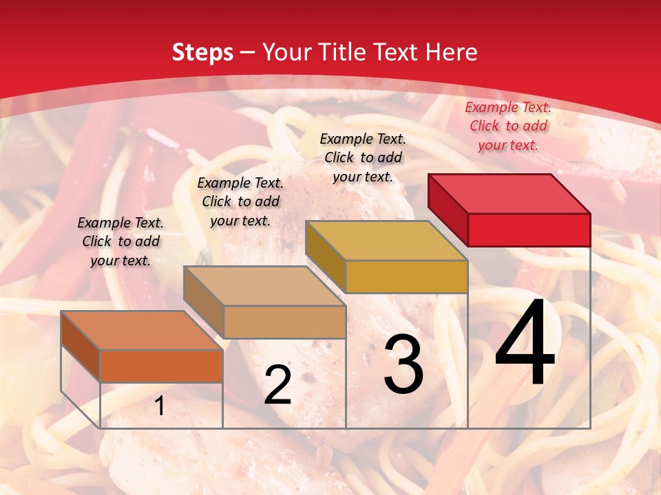 A Plate Of Food With Noodles And Meat On It PowerPoint Template