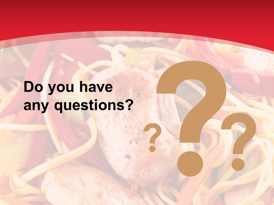 A Plate Of Food With Noodles And Meat On It PowerPoint Template