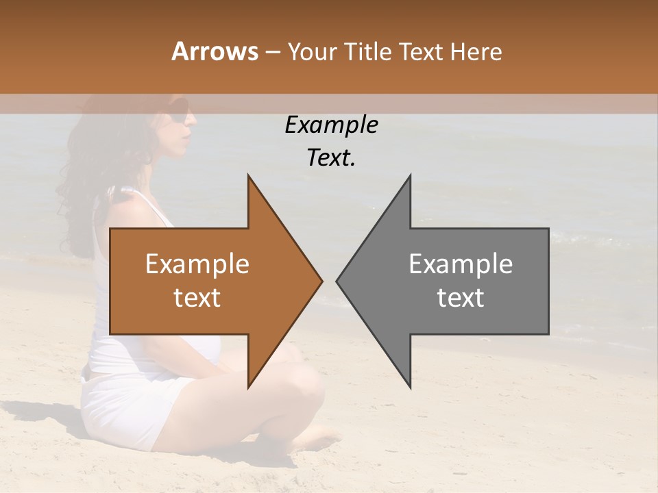 A Pregnant Woman Sitting On The Beach With The Ocean In The Background PowerPoint Template