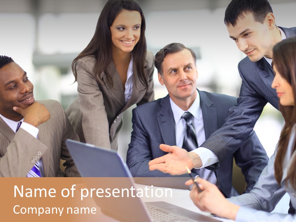 Male Discussing Employee PowerPoint Template