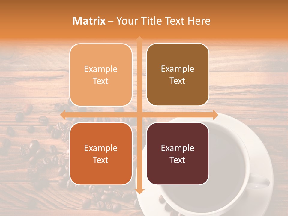 A Cup Of Coffee Next To A Pile Of Coffee Beans PowerPoint Template