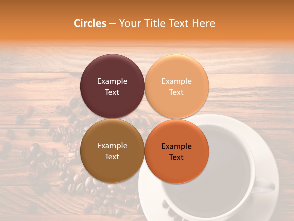 A Cup Of Coffee Next To A Pile Of Coffee Beans PowerPoint Template