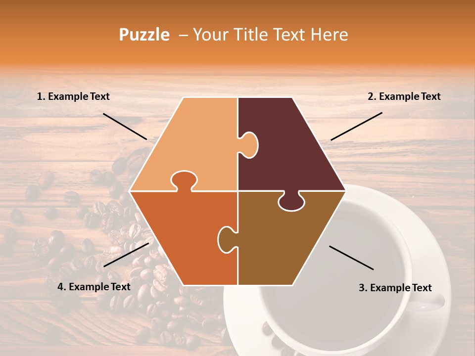 A Cup Of Coffee Next To A Pile Of Coffee Beans PowerPoint Template