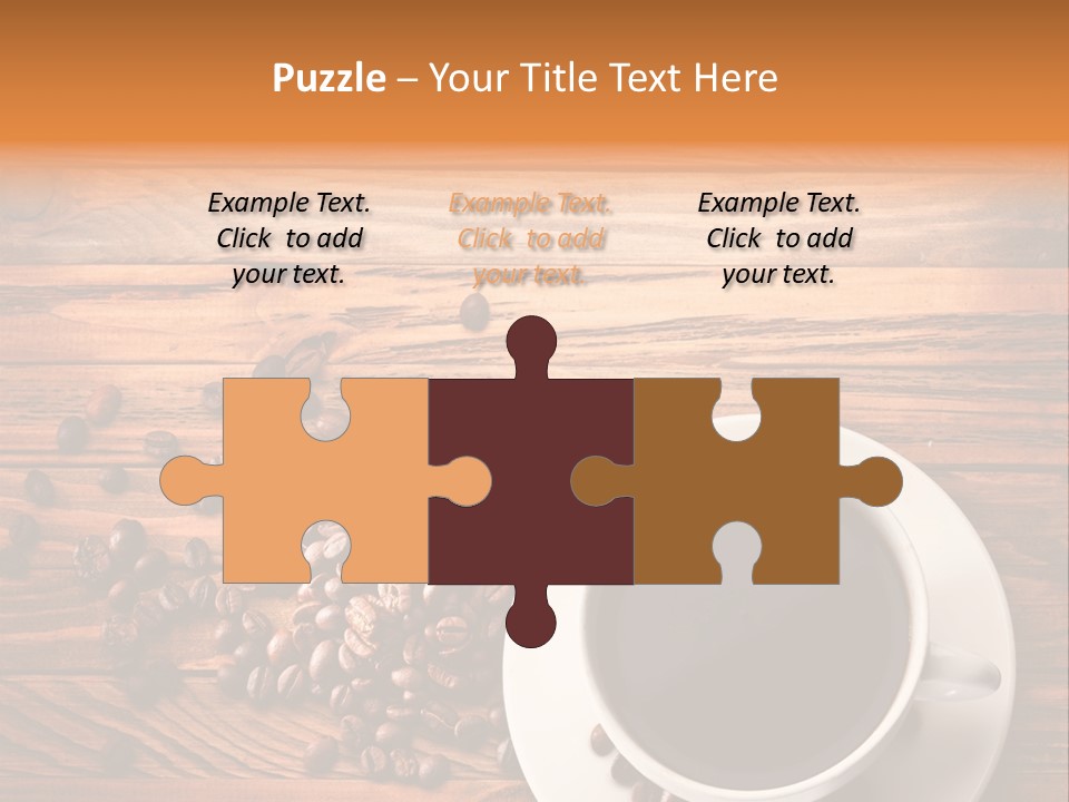 A Cup Of Coffee Next To A Pile Of Coffee Beans PowerPoint Template