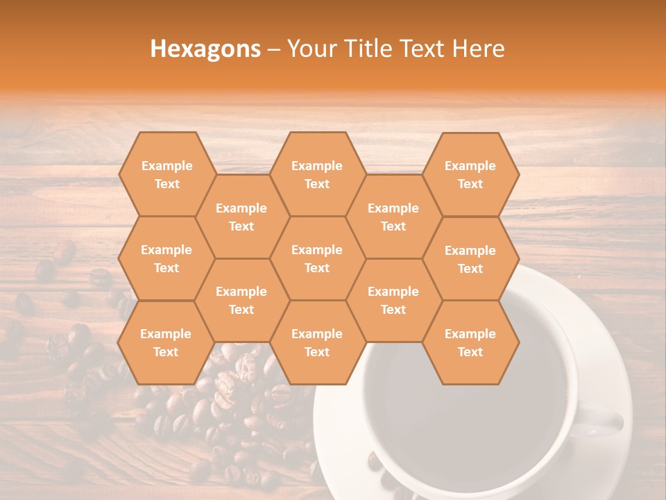 A Cup Of Coffee Next To A Pile Of Coffee Beans PowerPoint Template