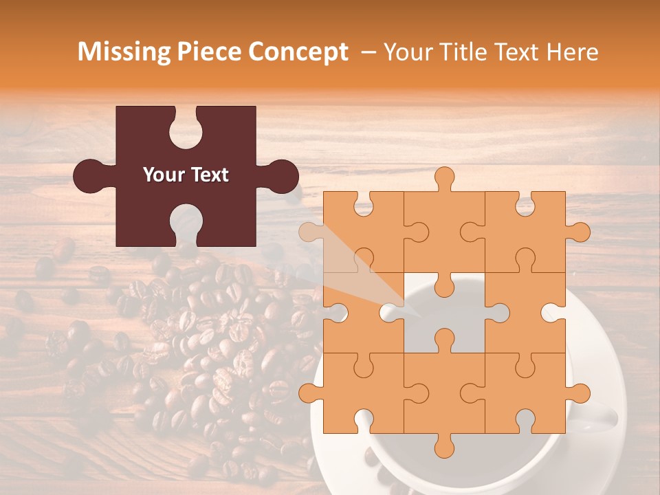 A Cup Of Coffee Next To A Pile Of Coffee Beans PowerPoint Template