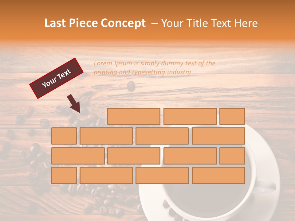 A Cup Of Coffee Next To A Pile Of Coffee Beans PowerPoint Template