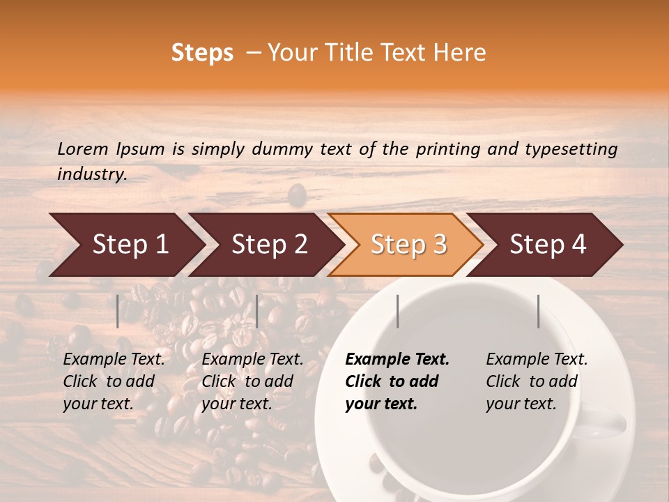 A Cup Of Coffee Next To A Pile Of Coffee Beans PowerPoint Template