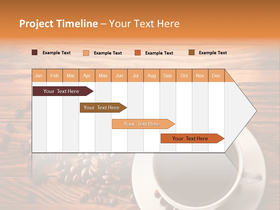 A Cup Of Coffee Next To A Pile Of Coffee Beans PowerPoint Template