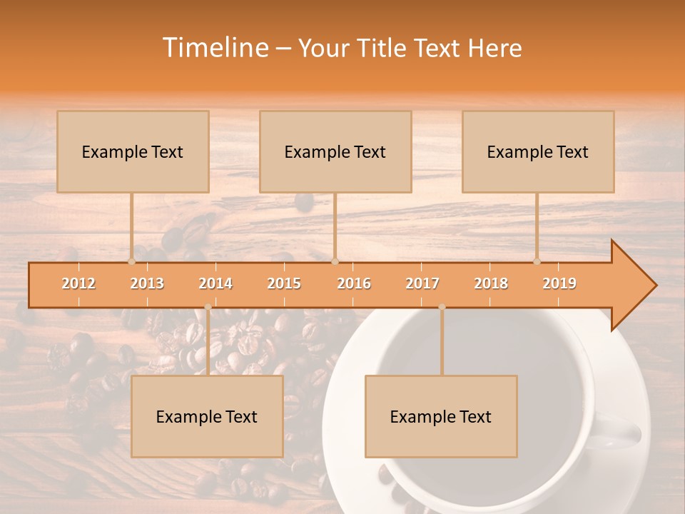 A Cup Of Coffee Next To A Pile Of Coffee Beans PowerPoint Template
