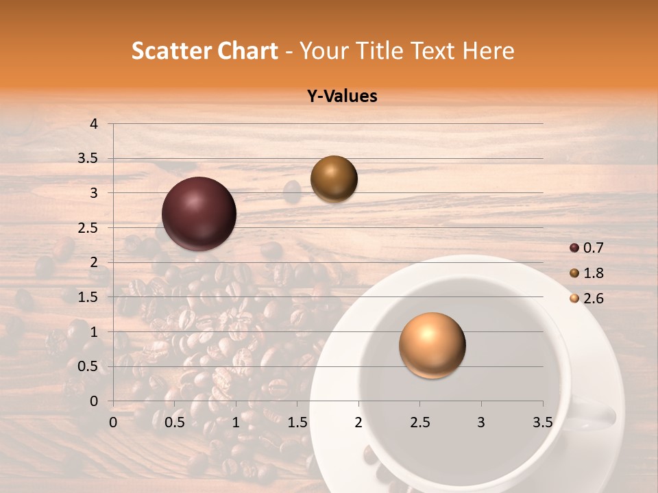 A Cup Of Coffee Next To A Pile Of Coffee Beans PowerPoint Template