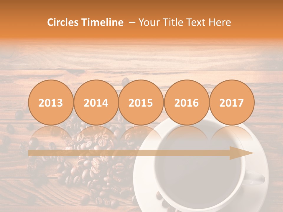 A Cup Of Coffee Next To A Pile Of Coffee Beans PowerPoint Template