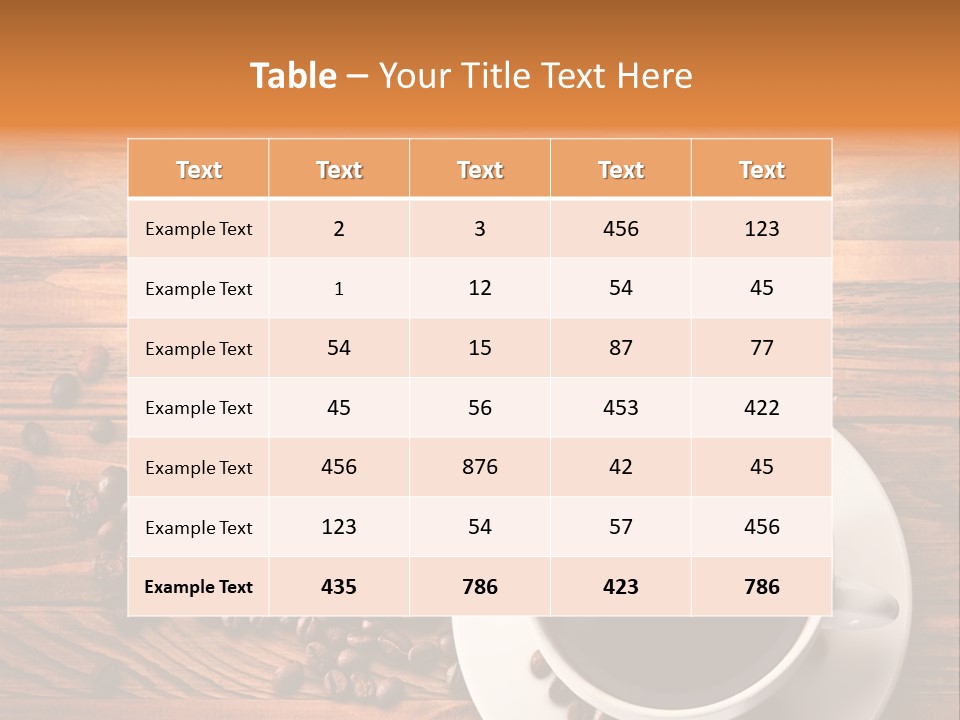 A Cup Of Coffee Next To A Pile Of Coffee Beans PowerPoint Template