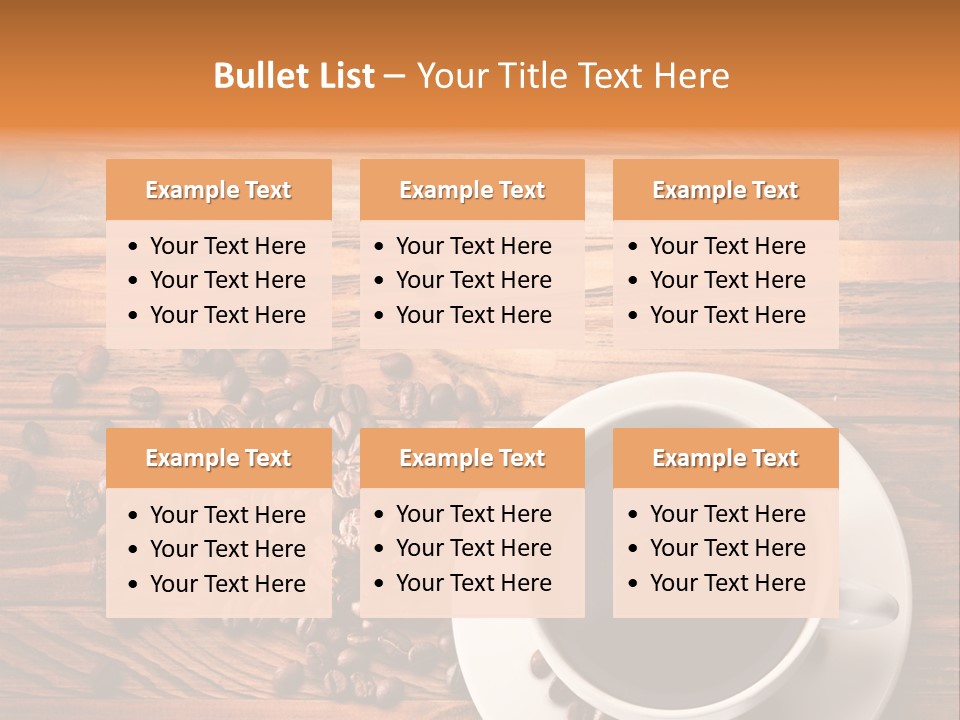 A Cup Of Coffee Next To A Pile Of Coffee Beans PowerPoint Template