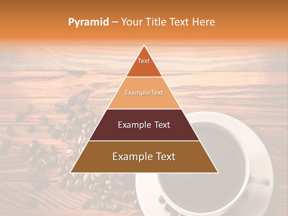 A Cup Of Coffee Next To A Pile Of Coffee Beans PowerPoint Template