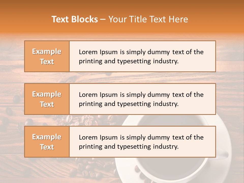 A Cup Of Coffee Next To A Pile Of Coffee Beans PowerPoint Template