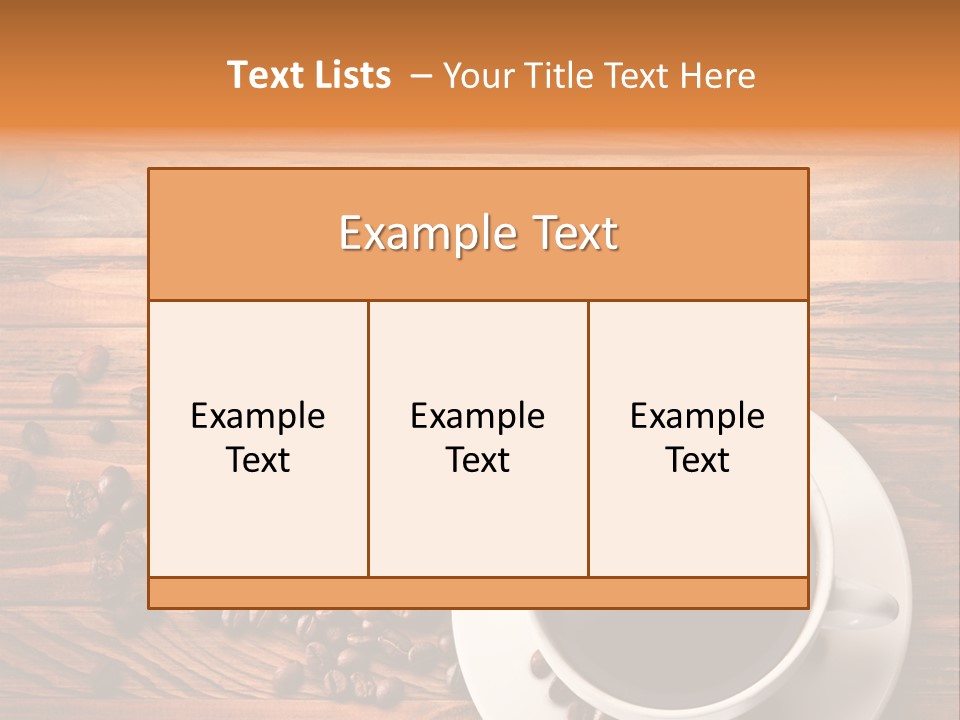 A Cup Of Coffee Next To A Pile Of Coffee Beans PowerPoint Template