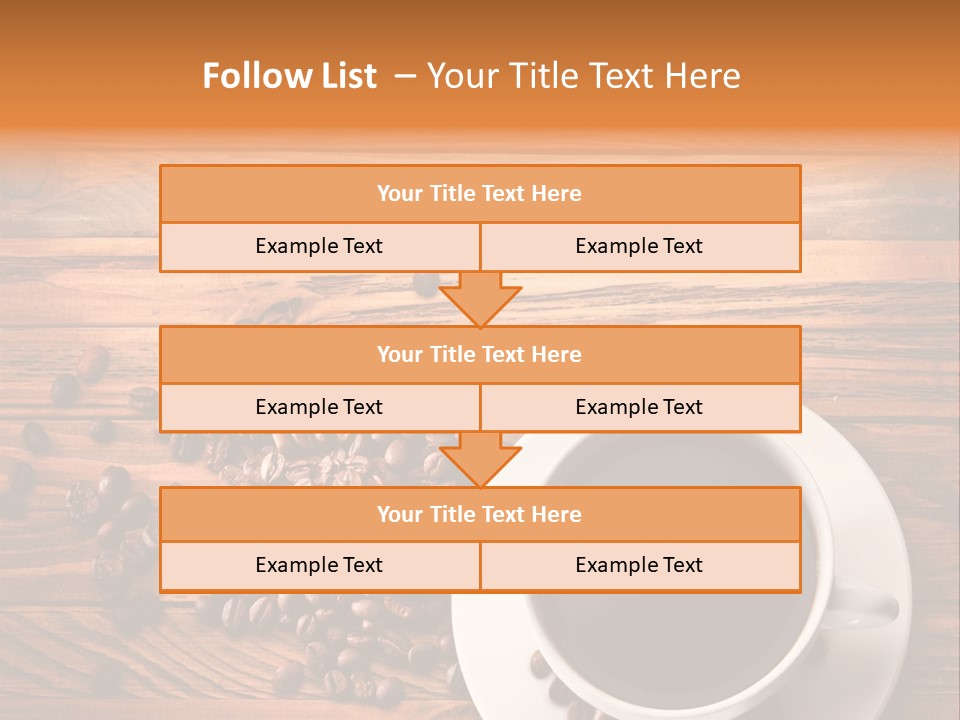 A Cup Of Coffee Next To A Pile Of Coffee Beans PowerPoint Template