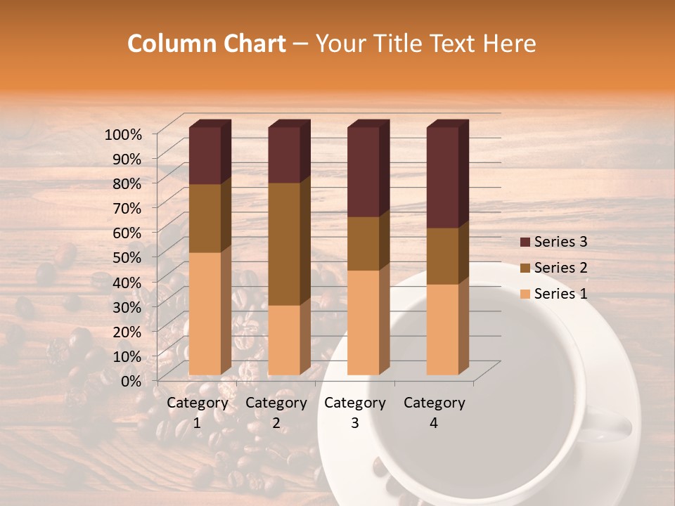 A Cup Of Coffee Next To A Pile Of Coffee Beans PowerPoint Template