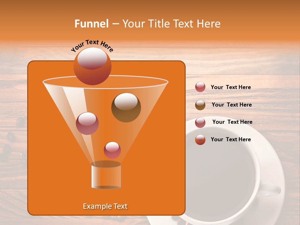 A Cup Of Coffee Next To A Pile Of Coffee Beans PowerPoint Template