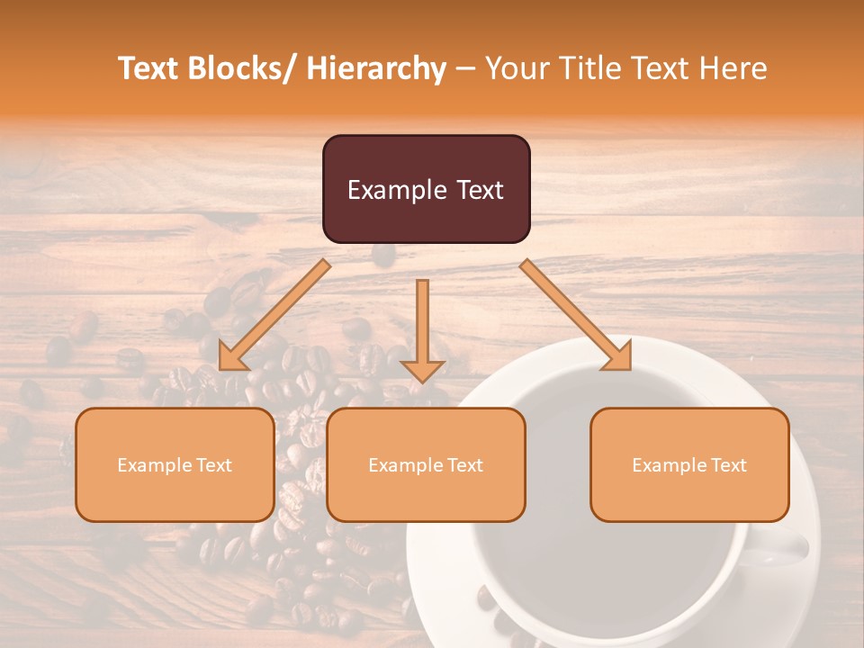 A Cup Of Coffee Next To A Pile Of Coffee Beans PowerPoint Template