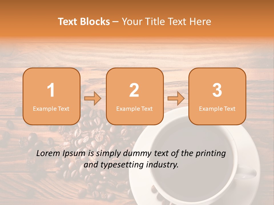 A Cup Of Coffee Next To A Pile Of Coffee Beans PowerPoint Template