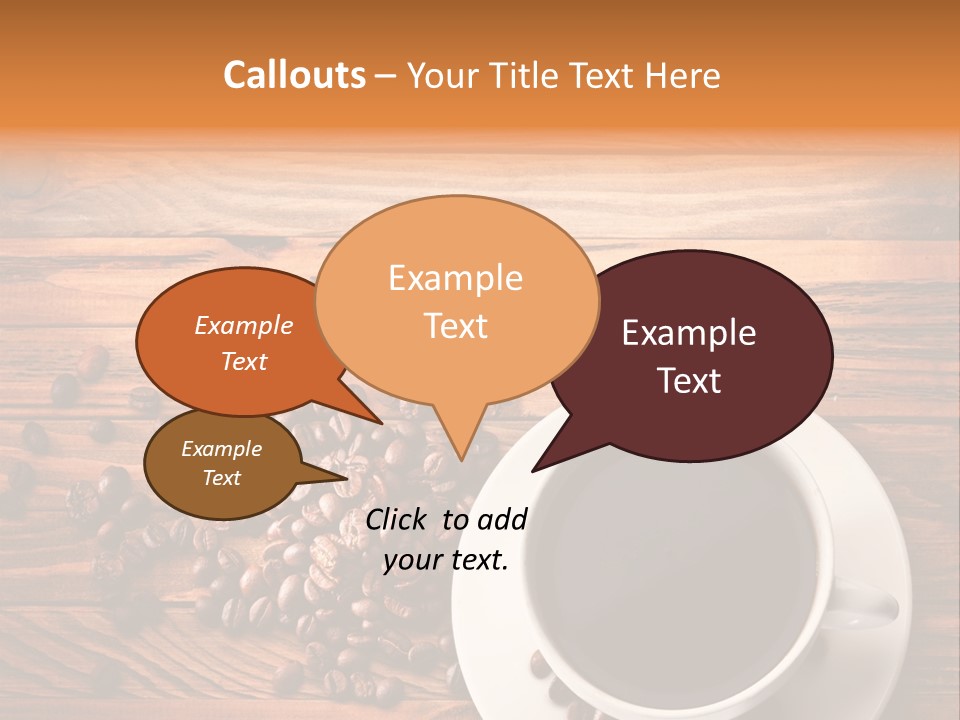 A Cup Of Coffee Next To A Pile Of Coffee Beans PowerPoint Template